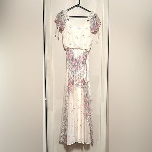 Vtg Zum Zum Dress Size 5 Womens Long Maxi Floral Print Sleeveless CottageCore